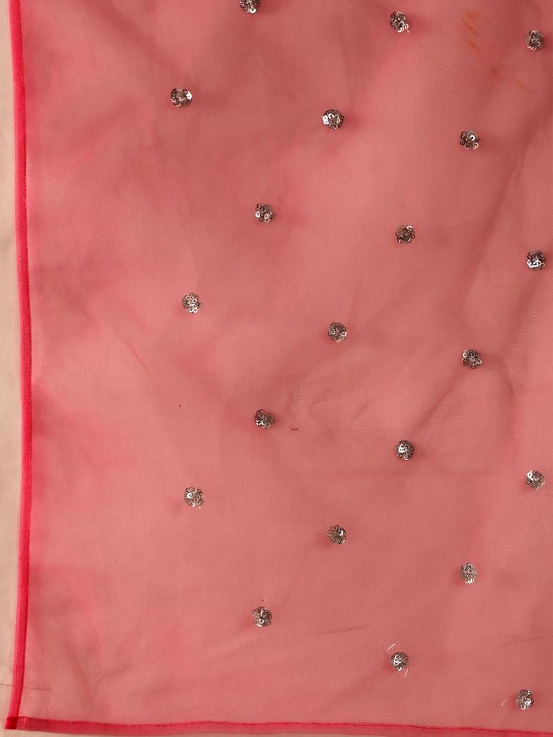 Ethnic Motifs Embroidered Sequinned Chanderi Silk Kurta with Trousers And Dupatta