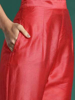 Striped Sequinned Chanderi Silk Kurta With Trousers & Dupatta 3