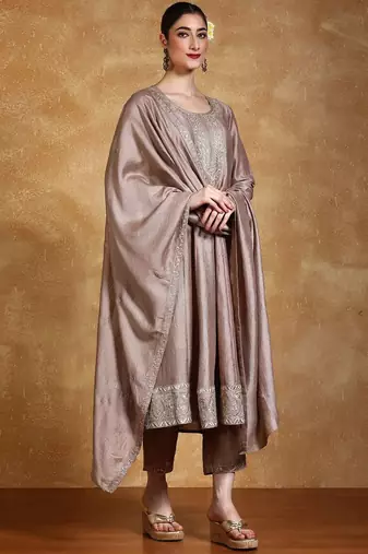 Women Floral Embroidered Kurta with Trousers & Dupatta
