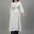 Cotton Thread Embroidered A Line Solid Kurta With Printed Palazzos
