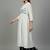 Cotton Thread Embroidered A Line Solid Kurta With Printed Palazzos