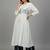 Cotton Thread Embroidered A Line Solid Kurta With Printed Palazzos