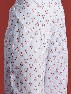 Floral Printed Pure Cotton Kurta with Salwar & With Dupatta 4