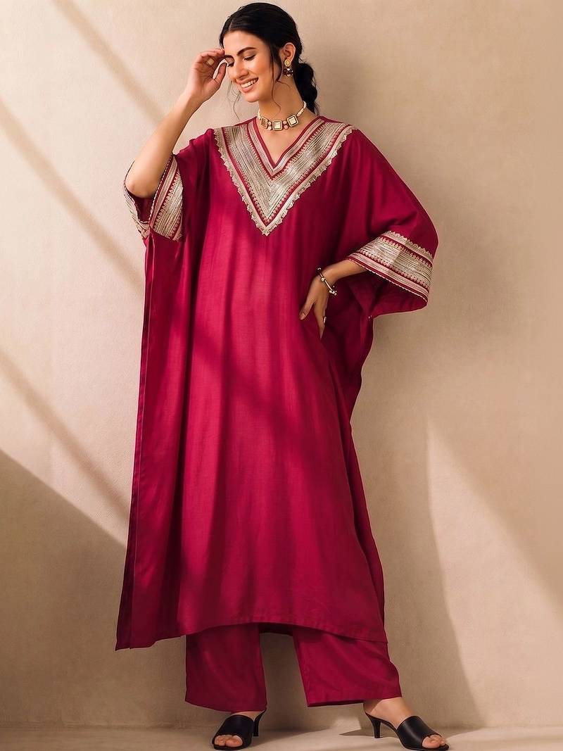 Women Embroidered Regular Kurta with Trousers