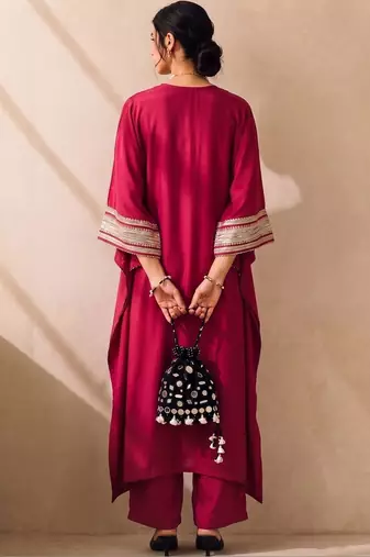 Women Embroidered Regular Kurta with Trousers