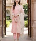 Women Ethnic Motifs Embroidered Regular Sequinned Kurta with Trousers & With Dupatta