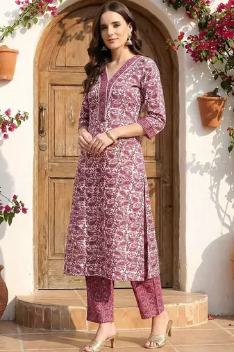 Women Paisley Printed Regular Pure Cotton Kurta with Trousers