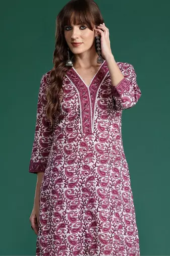 Women Paisley Printed Regular Pure Cotton Kurta with Trousers