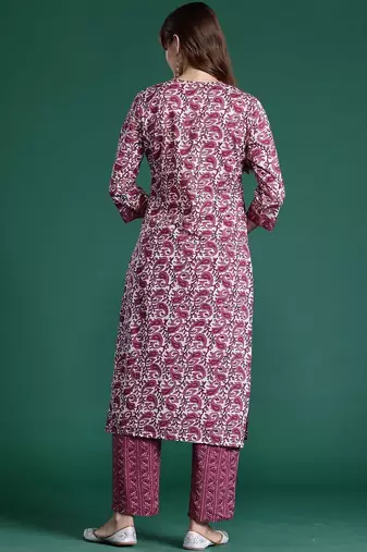 Women Paisley Printed Regular Pure Cotton Kurta with Trousers
