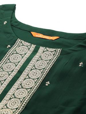 Ethnic Motifs Embroidered Regular Kurta with Trousers & Dupatta 2