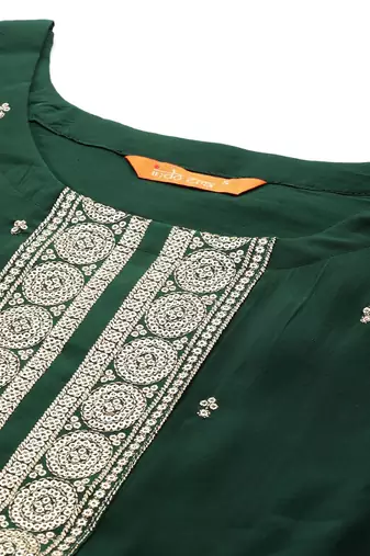 Ethnic Motifs Embroidered Regular Kurta with Trousers & Dupatta