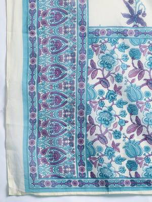 Floral Printed Regular Pure Cotton Kurta with Trousers & Dupatta 4