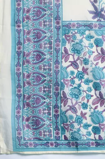 Floral Printed Regular Pure Cotton Kurta with Trousers & Dupatta