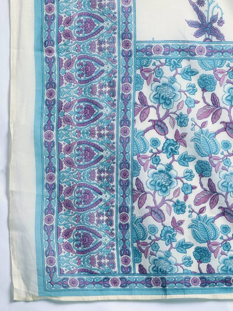 Floral Printed Regular Pure Cotton Kurta with Trousers & Dupatta
