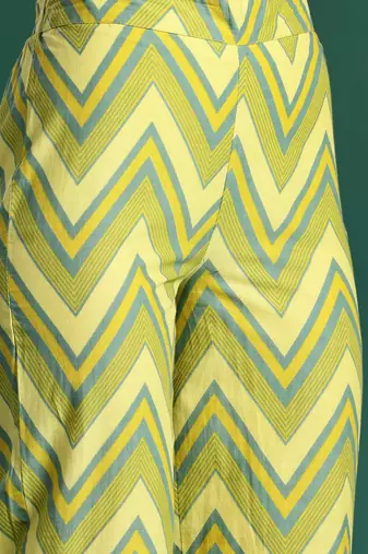 Floral Printed Pleated Sequinned Pure Cotton Kurta with Palazzos