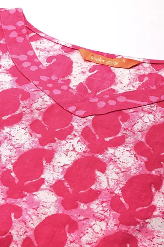 Ethnic Motifs Printed Pure Cotton Kurta With Trousers & Dupatta