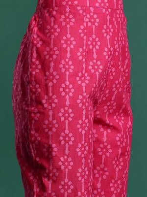 Ethnic Motifs Printed  Cotton Kurta With Trousers & Dupatta 5