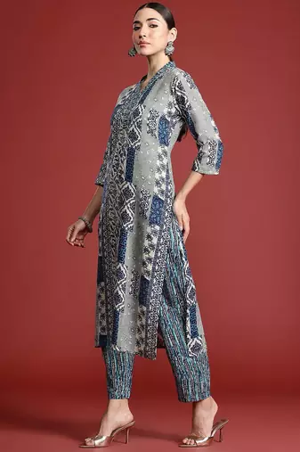 Women Ethnic Motifs Printed Pure Cotton Kurta with Trousers & With Dupatta