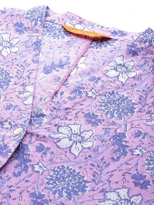 Floral Printed Regular  Cotton Kurta with Trousers 2