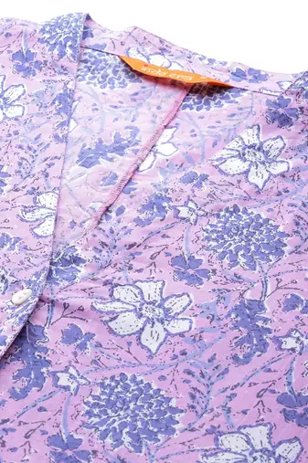 Floral Printed Regular Pure Cotton Kurta with Trousers