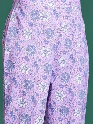 Floral Printed Regular  Cotton Kurta with Trousers 3