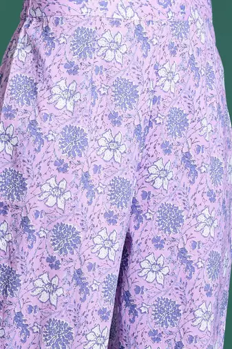 Floral Printed Regular Pure Cotton Kurta with Trousers