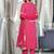 Women Leheriya Printed Pleated Gotta Patti  Cotton Kurta with Trousers & With Dupatta
