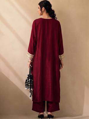 Women Ethnic Motifs Embroidered Regular Kurta with Palazzos 4