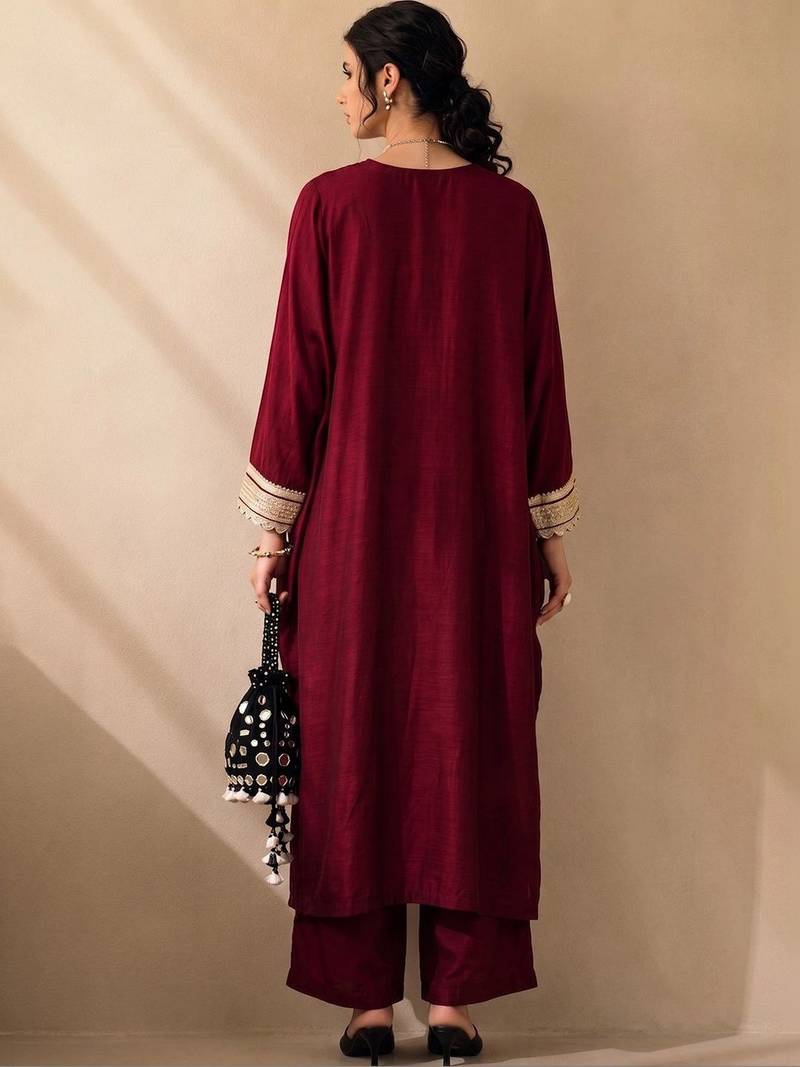 Women Ethnic Motifs Embroidered Regular Kurta with Palazzos