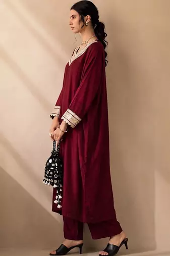 Women Ethnic Motifs Embroidered Regular Kurta with Palazzos