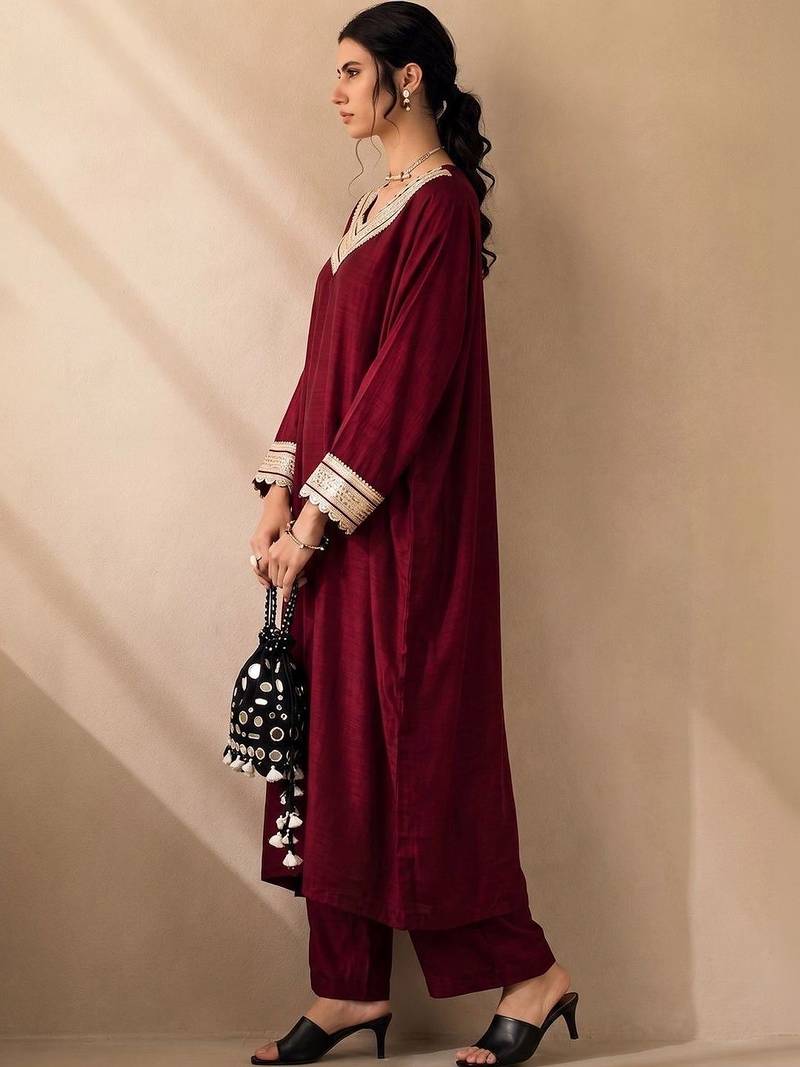 Women Ethnic Motifs Embroidered Regular Kurta with Palazzos