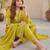 Women Regular Thread Work Kurta with Trousers & With Dupatta
