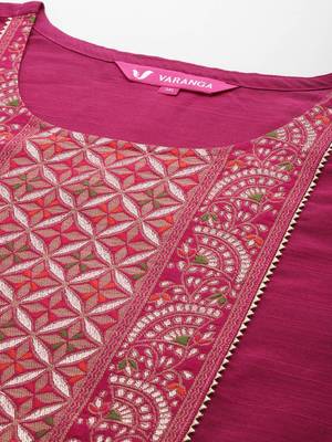 Xtra Ethnic Motifs Yoke Design Gotta Patti Kurta with Trousers & Dupatta 3