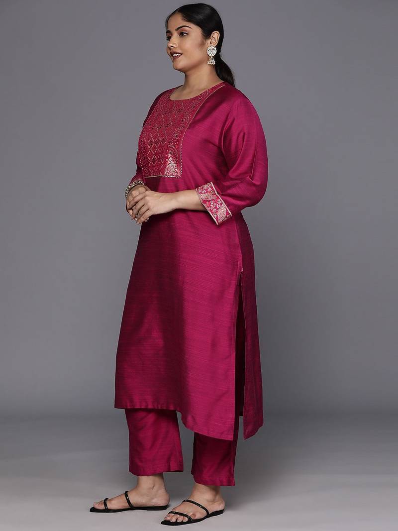 Xtra Ethnic Motifs Yoke Design Gotta Patti Kurta with Trousers & Dupatta