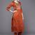 Women Rust Ethnic Motifs Embroidered Kurta with Trousers & Dupatta