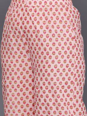 Plus Size Floral Printed Regular Pure Cotton Kurta with Palazzos & Dupatta 4