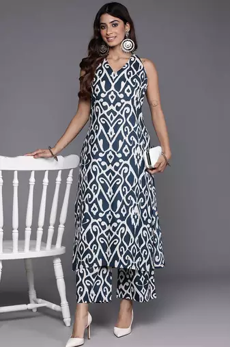 Women Printed Regular Pure Cotton Kurta with Trousers