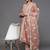 Women Beige Thread Embroidered  Cotton Kurta with Trouser and Dupatta