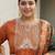 Rust & Blue Embroidered Kurta with Trousers & With Dupatta