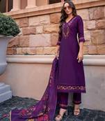 Women Floral Embroidered Regular Thread Work Kurta with Trousers & With Dupatta