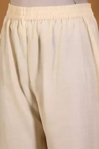 Thread Work Notch Neck Kurta With Trousers