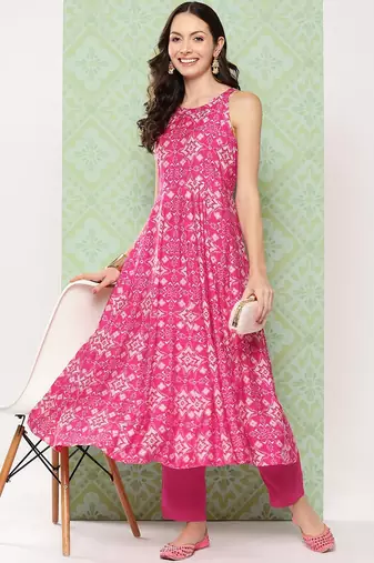 Women Ethnic Motifs Printed Regular Kurta with Trousers