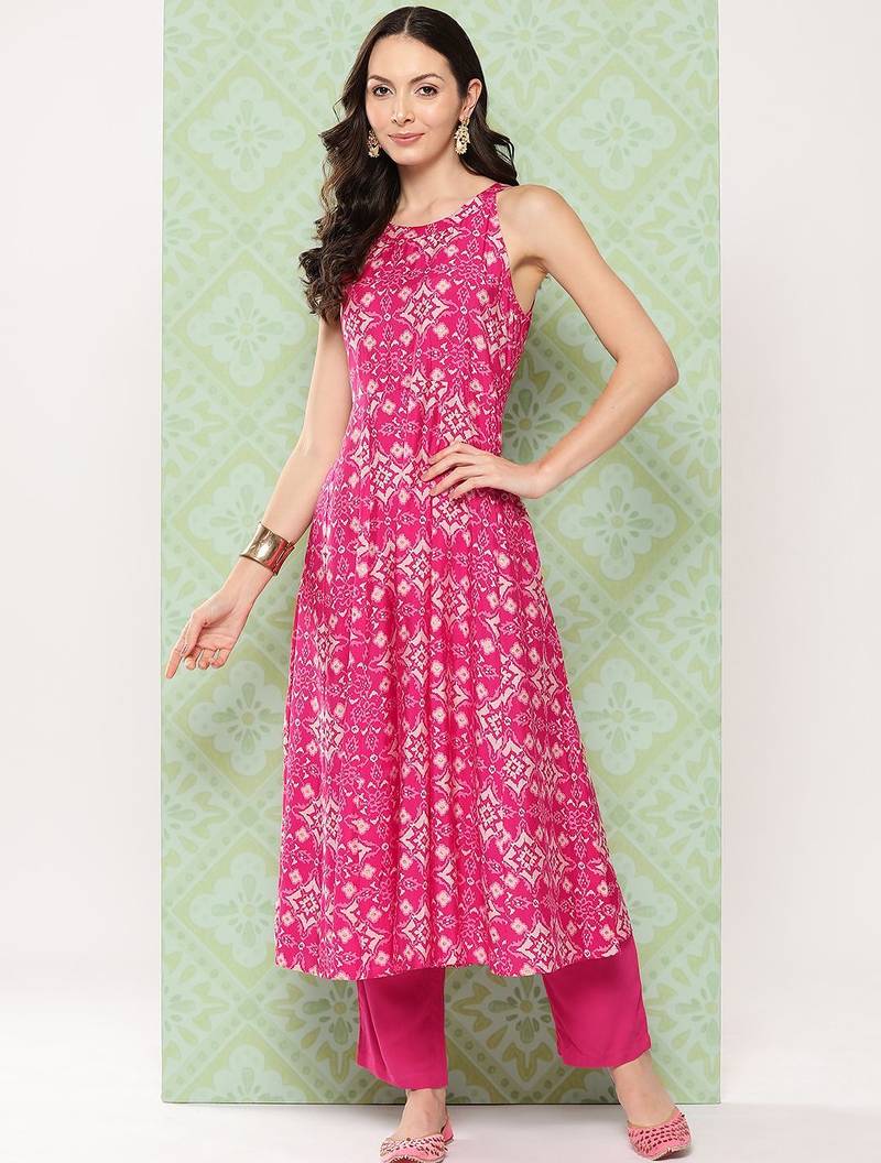 Women Ethnic Motifs Printed Regular Kurta with Trousers