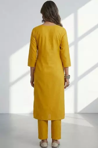 Women Ethnic Motifs Printed Regular Thread Work Kurta with Trousers
