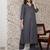Women Solid V neck Pleated Regular Kurta with Trousers