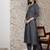 Women Solid V neck Pleated Regular Kurta with Trousers