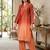 Women Ombre Dyed Regular Thread Work Kurta with Trousers