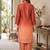 Women Ombre Dyed Regular Thread Work Kurta with Trousers