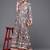 Women Grey & Pink Floral Print Angrakha Gotta Patti  Cotton Kurta with Sharara