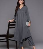 Empire Silk Crepe Kurta with Trousers